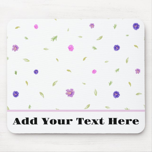 Personalized Floral Mouse Pad – Gift for Mom (Front)