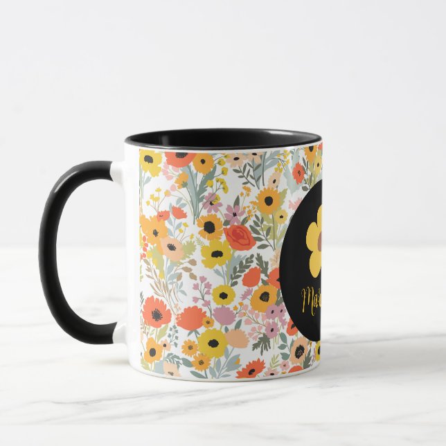 Personalized floral mug for her  (Left)