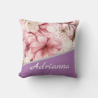 Personalized Floral Name Cushion