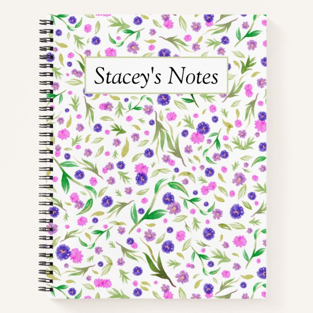 Personalized Floral Notebook Gift for Mom Friends (Front)