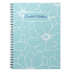 Personalized Floral Notebook with Name