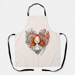 Personalized Floral Pretty Lady Apron