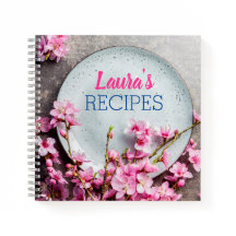 Personalized Floral Recipe Notebook – Custom Name 