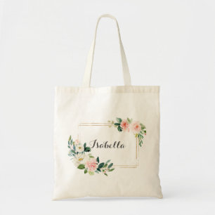 personalized Floral Tote Bag Bridesmaid