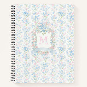 Personalized Floral Watercolor Fleece Blanket Notebook
