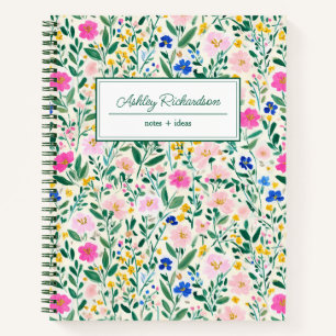 Personalized Floral Wildflower Notebook