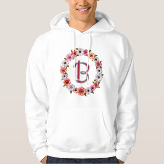 Personalized Floral Wreath Custom Name Botanical  Hoodie