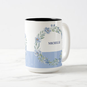 Personalized Floral Wreath Mug 