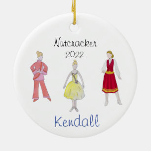 Personalized Flower/Chinese/Russian Nutcracker Ceramic Tree Decoration