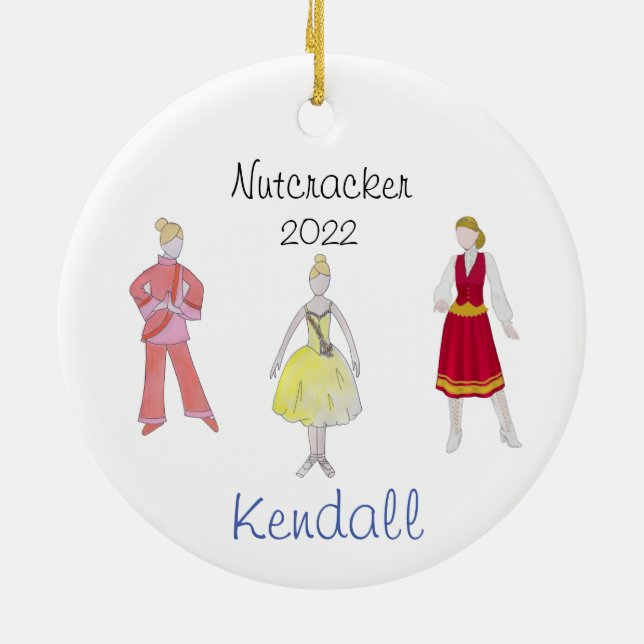 Personalized Flower/Chinese/Russian Nutcracker Ceramic Tree Decoration (Back)