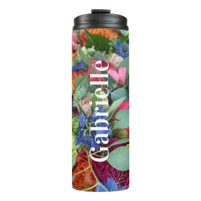 PERSONALIZED FLOWER thermal tumbler (Front)