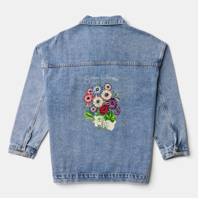 PERSONALIZED FLOWERS BOUQUET DENIM JACKET (Back)