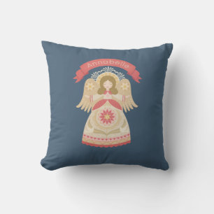 Personalized Folk Art Angel Cushion