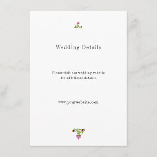 Personalized Folk Floral Wedding Details Enclosure Card
