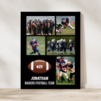 Personalized Football 5 Photo Collage Name Team #