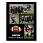 Personalized Football 5 Photo Collage Name Team #