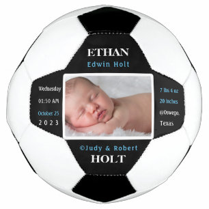 Personalized Football Baby Birth Announcement