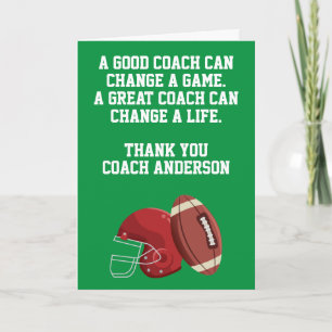 Personalized Football Coach Card From Team Players