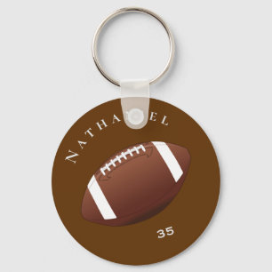 Personalized Football Enthusiasts Photo and Text Key Ring