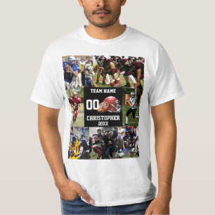 Personalized Football Photo Collage Sports  T-Shirt