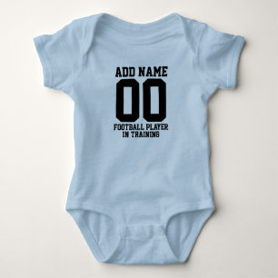 Personalized Football Player in Training Baby Bodysuit