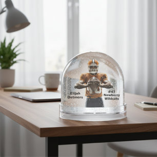 Personalized Football Player Snow Globe