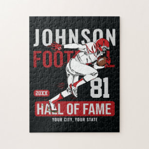 Personalized Football PLAYER Team NUMBER Sports Jigsaw Puzzle