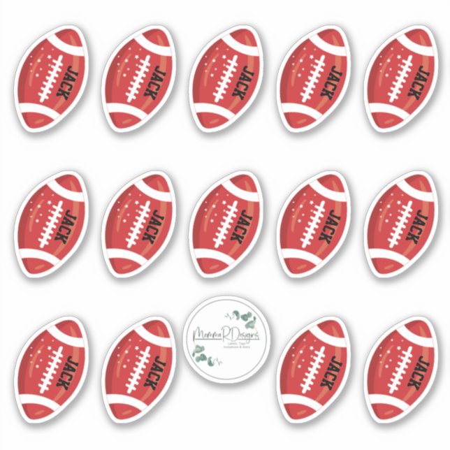 PERSONALIZED Football stickers, football team  (Front)