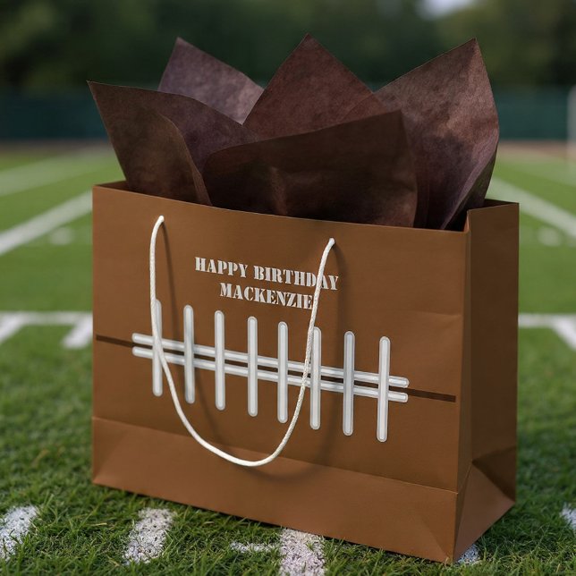 Personalized Football Themed Large Gift Bag (Personalized Football Themed Large Gift Bag by Ricaso. Add own custom text. Great for birthdays )