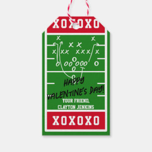 Personalized Football Valentine's Day Cards Gift Tags