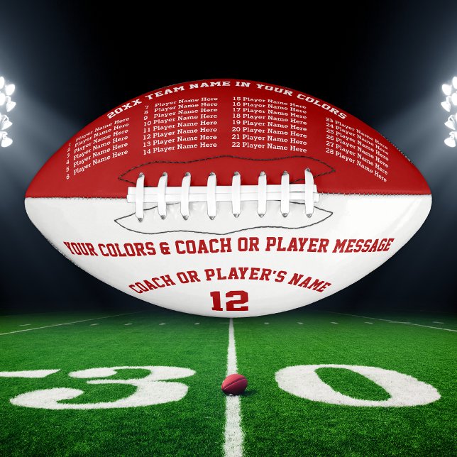 Personalized Footballs 8 Text Boxes, Your Colors American Football (Creator Uploaded)