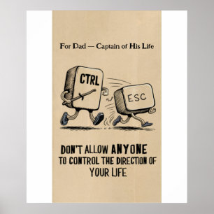 Personalized For Dad Captain Life Motivational Poster