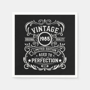 Personalized forty vintage 40th birthday party napkin