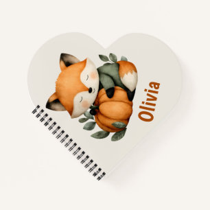 Personalized Fox Pumpkin Halloween Design Notebook