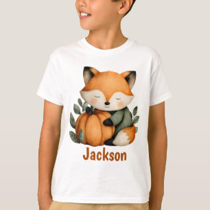 Personalized Fox Pumpkin Halloween Design T-Shirt