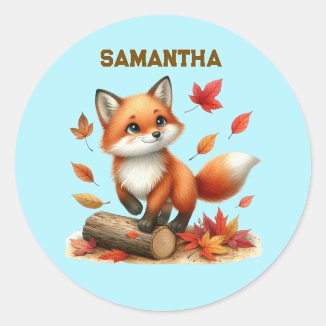 Personalized Fox Stickers  (Front)