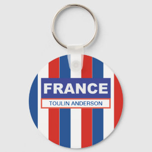 Personalized  France Flag Key Ring