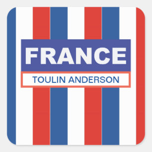 Personalized  France Flag Square Sticker