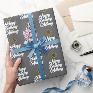 Personalized Freemason Masonic Square Birthday  Wrapping Paper