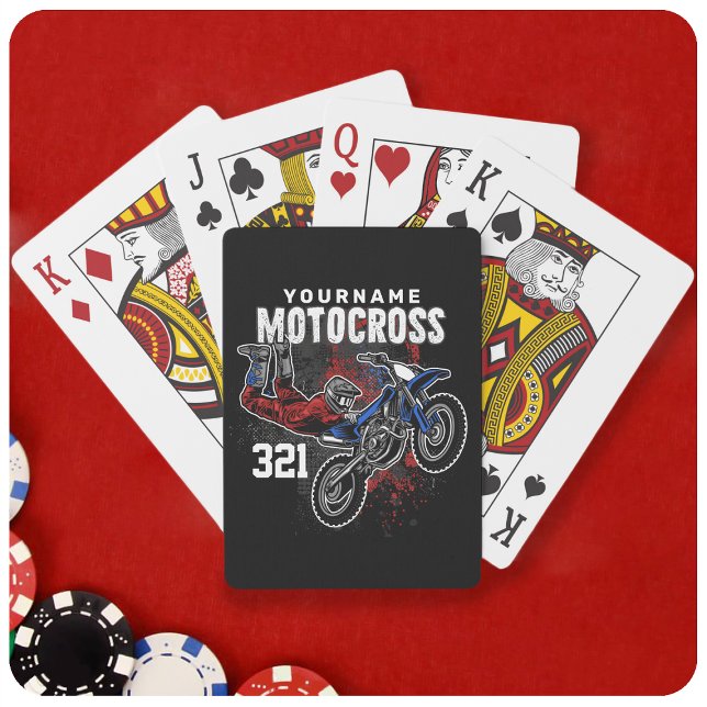 Personalized Freestyle Motocross Racing FMX Tricks Playing Cards (Creator Uploaded)