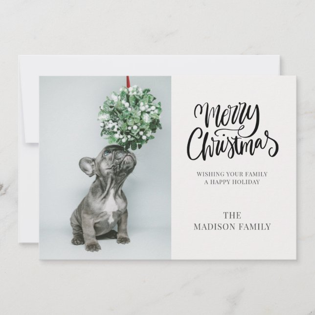 Personalized French Bulldog Christmas Card  (Front)
