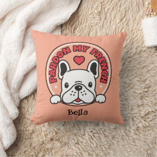 Personalized French Bulldog Funny Quote & Name  Cushion