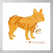 Personalized French Bulldog Pastel Orange Frenchie