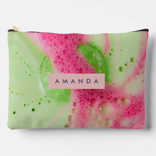 Personalized Fresh Watermelon Fizz Aesthetic Accessory Pouch (Front)