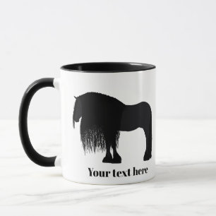 Personalized Friesian Horse Illustration   Mug