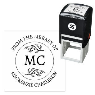 Personalized From the Library of Monogram Book Self-inking Stamp