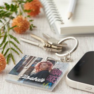 Personalized Front and Back Picture Gift Key Ring