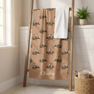 Personalized Front Loader Truck Kids Beach Towel