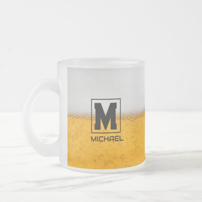 Personalized Frosted Beer Mug with Custom Name (Left)