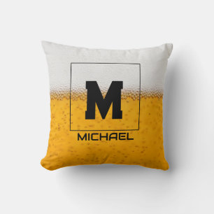 Personalized Frosted Beer Mug with Custom Name Cushion